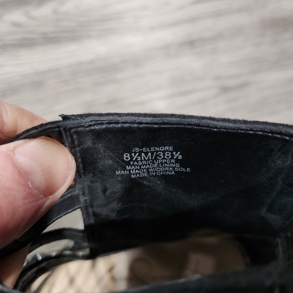 Jessica Simpson Studded Black Suede Zip Sandal - Picture 5 of 8